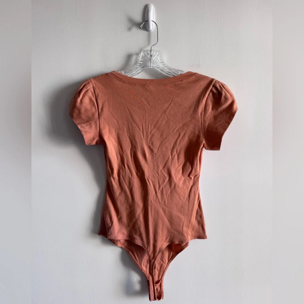 Free People Intimately Mia Blush Short Sleeve Bodysuit